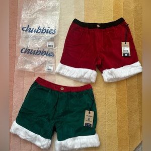 🎅 CHUBBIES 🎅 2 pairs of Santa Shorts!